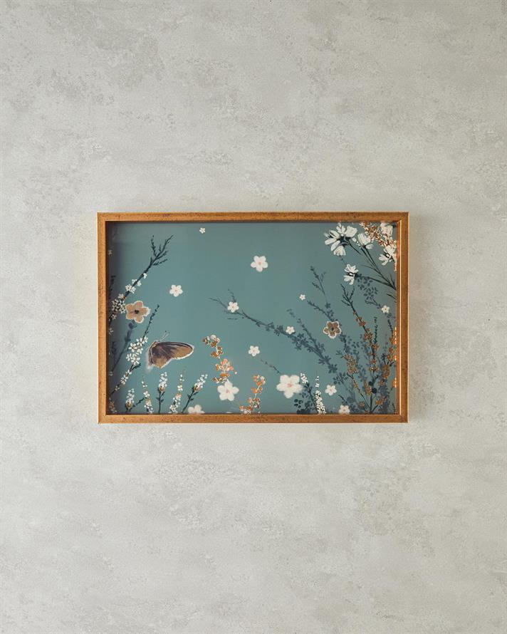 Tavă decorativă, Sweet Spring, sticlă, 31x46 cm, verde