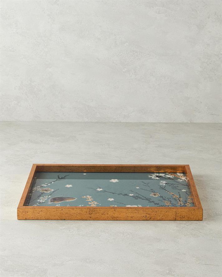 Tavă decorativă, Sweet Spring, sticlă, 31x46 cm, verde