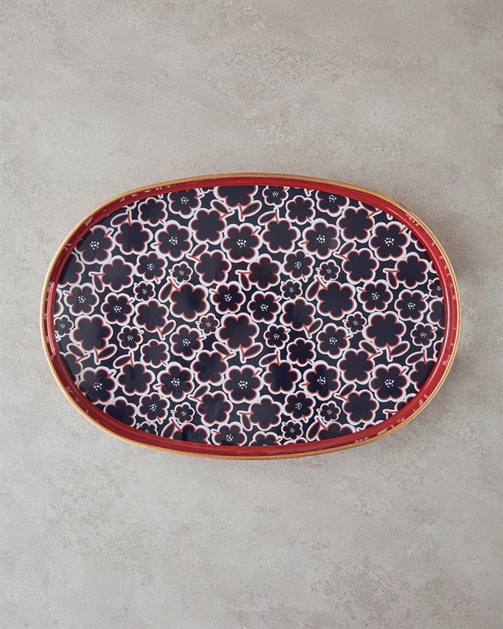 Tavă servire, Bohemian, plastic, 44x30 cm, negru