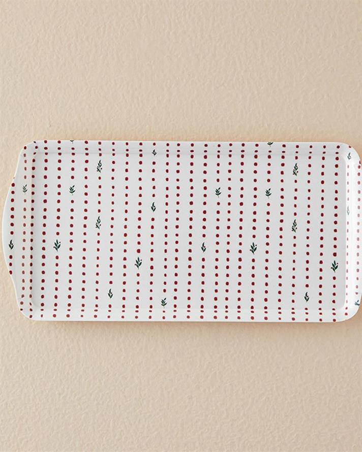 Tavă servire, Cheerful Dotsy, melamină, 37x18 cm, alb