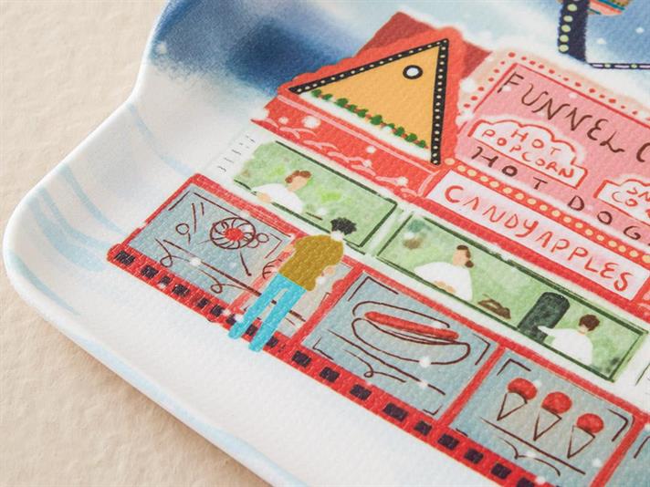 Tavă servire, Cheerful Ferris Whee, melamină, 37x27 cm, bleumarin