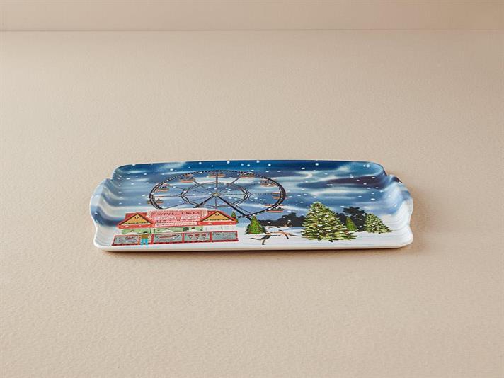 Tavă servire, Cheerful Ferris Whee, melamină, 37x27 cm, bleumarin