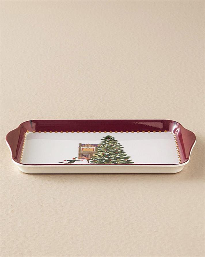 Tavă servire, Cheerful Skate, melamină, 23x14 cm, roșu