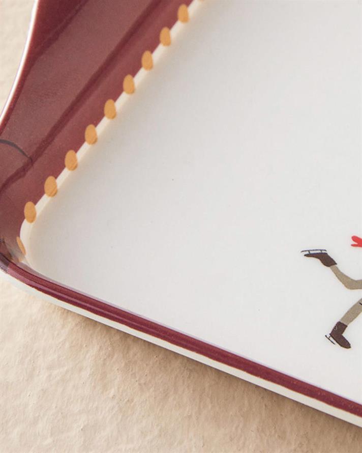 Tavă servire, Cheerful Skate, melamină, 23x14 cm, roșu