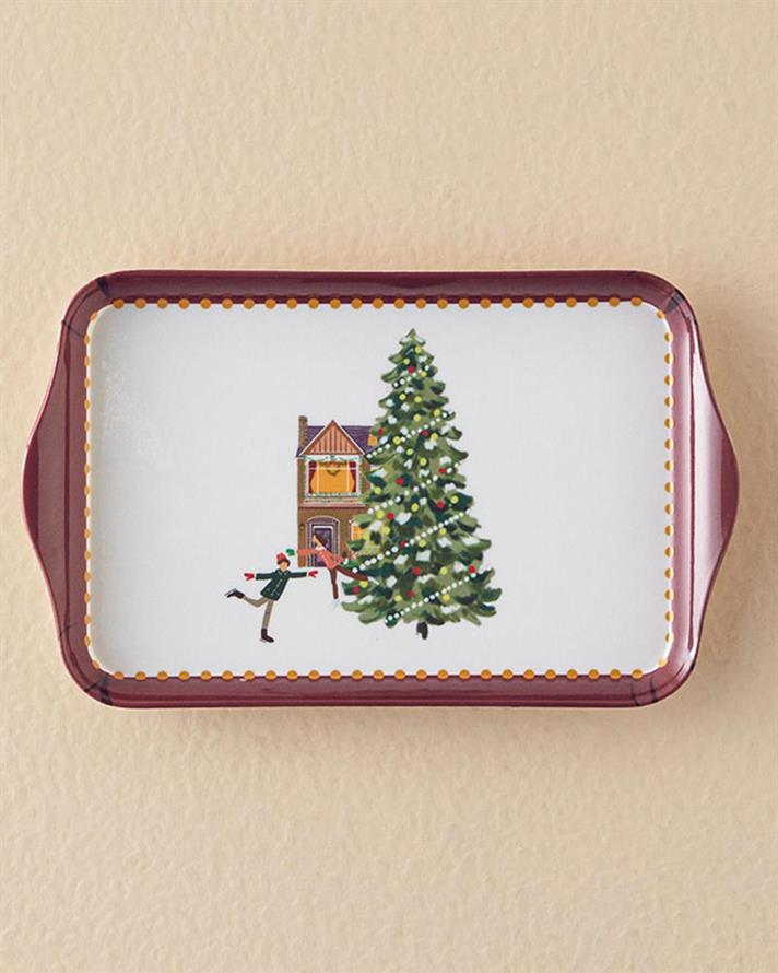 Tavă servire, Cheerful Skate, melamină, 23x14 cm, roșu