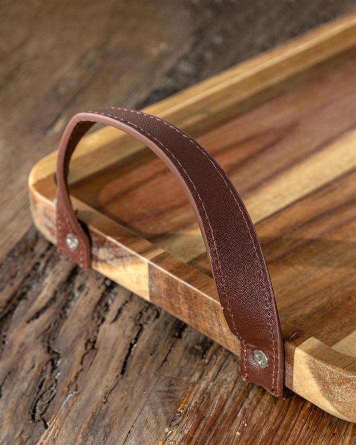 Tavă servire, Daisy, lemn, 36x20 cm, maro