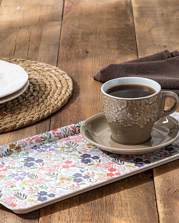 Flower Art Melamine Tray 37x18 cm Colorful