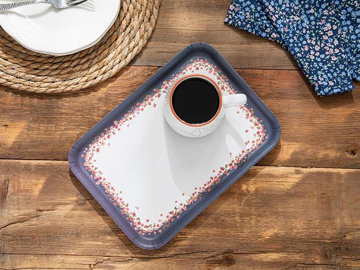 Floweret Melamine Nonslip Tray 20x28,5 cm Dark Blue
