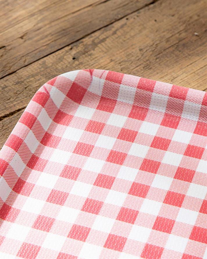 Tavă servire, Gingham Red, melamină, 20x28,5 cm, roșu