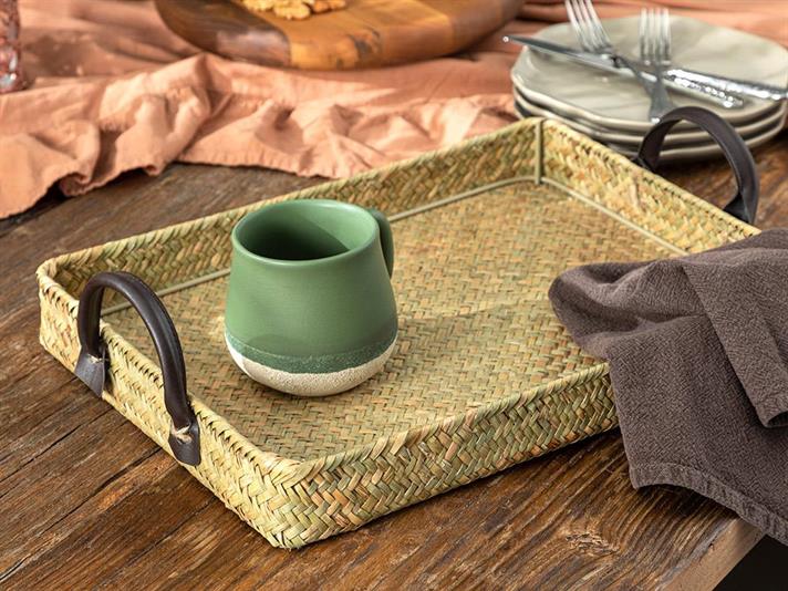 Tavă servire, Lauren, răchită, 40x30 cm, maro