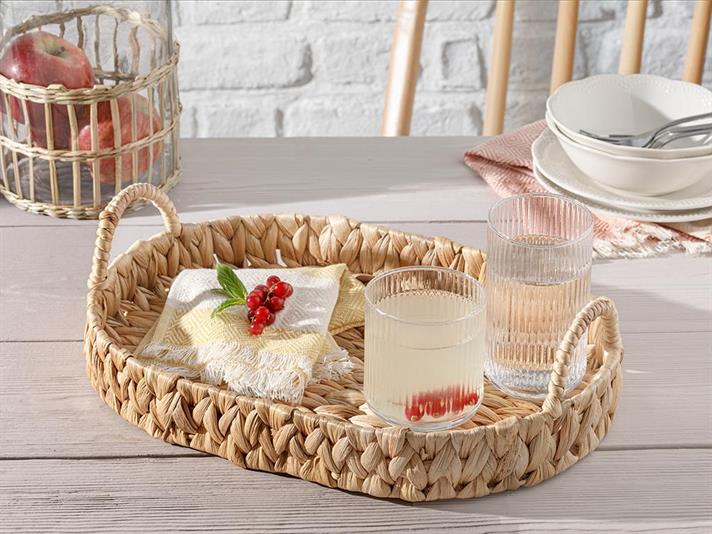 Tavă servire, Lukas, răchită, 40 cm, maro