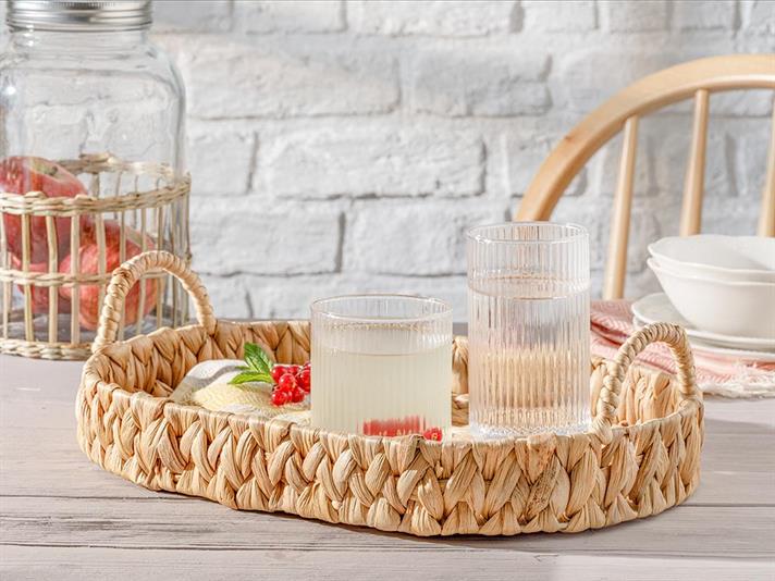 Tavă servire, Lukas, răchită, 40 cm, maro