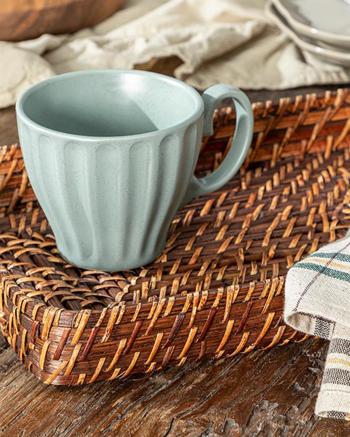 Tavă servire, Maika, rattan, 30x20 cm, maro