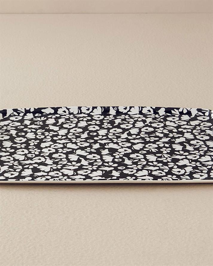 Tavă servire, Miss Garden, melamină, 41x31 cm, negru