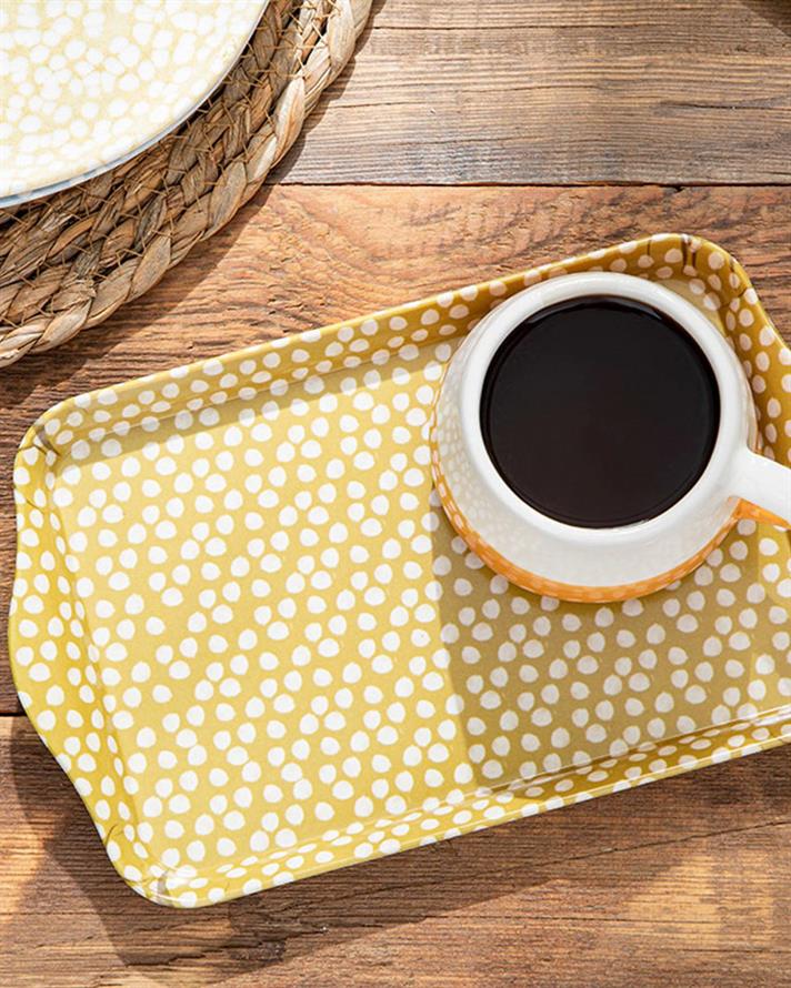 Tavă servire, Pebbles, melamină, 23,5x14,5 cm, galben