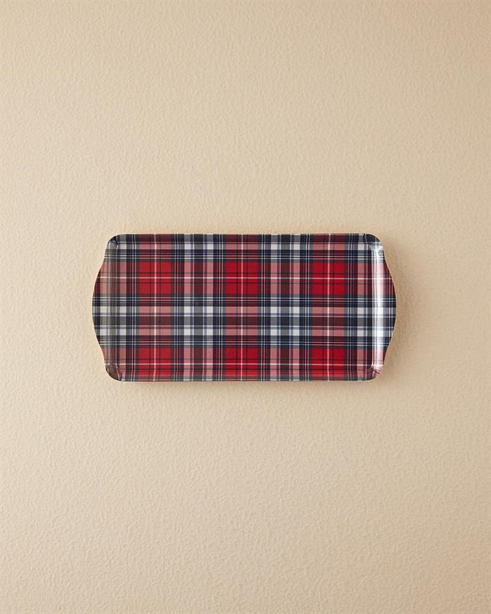 Tavă servire, Plaid, melamină, 37x18 cm, roșu