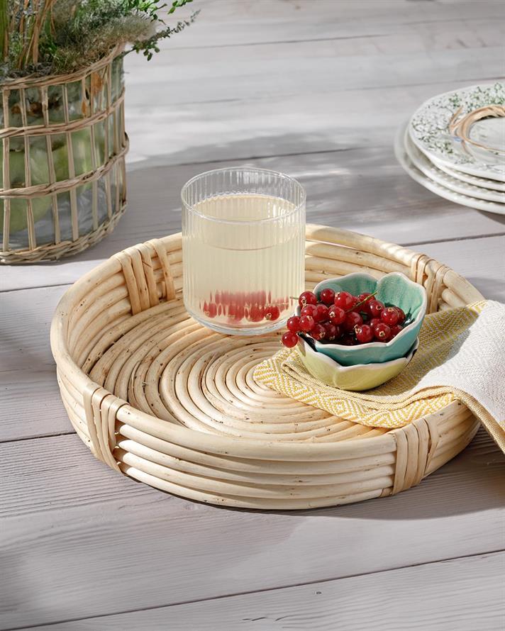 Tavă servire, Shine, răchită, 29 cm, maro