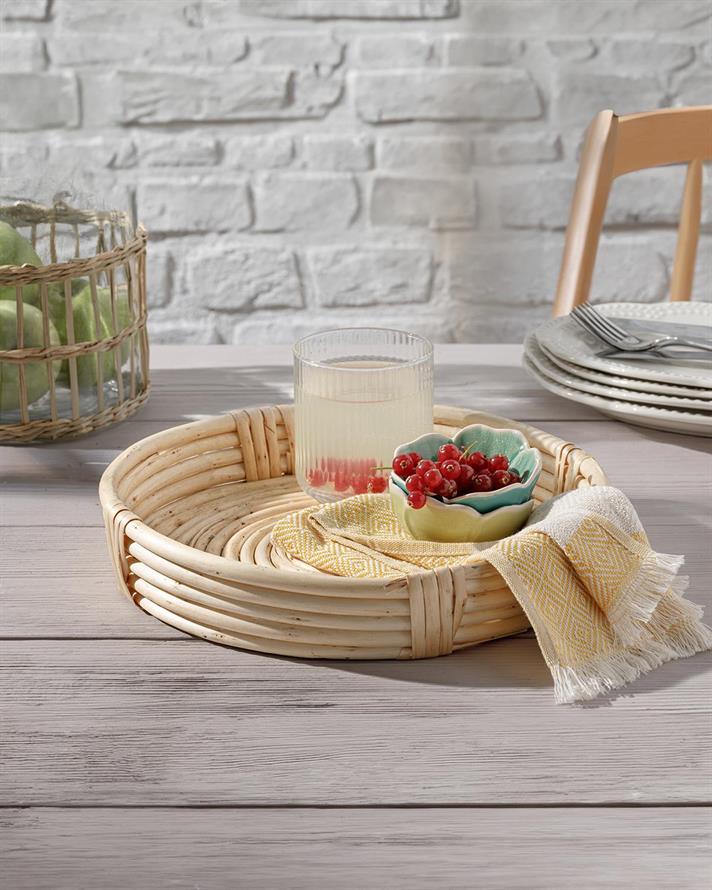 Tavă servire, Shine, răchită, 29 cm, maro