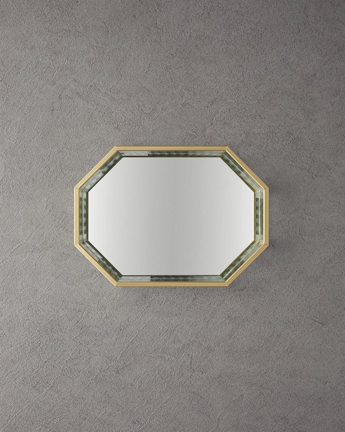 Tava decorativa, Luxury, sticla, 32x23 cm, auriu
