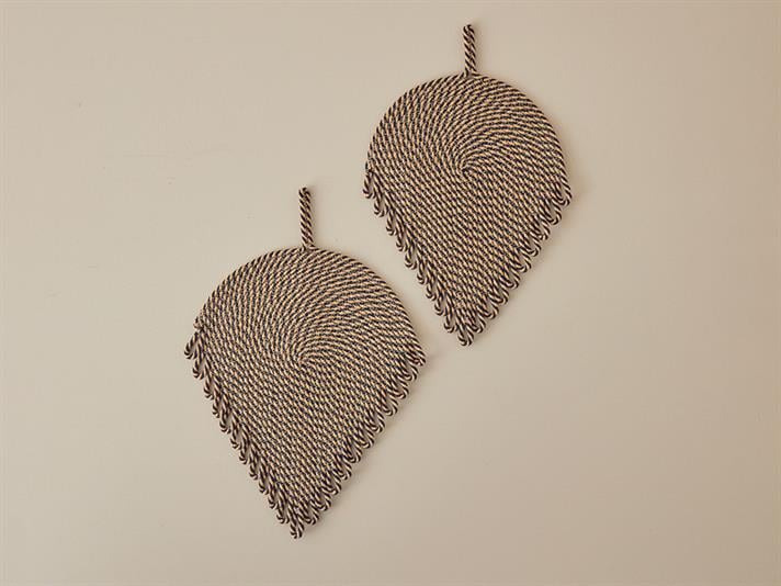 Decorațiune de perete, Terra, bumbac, 35x50 cm, natural - negru