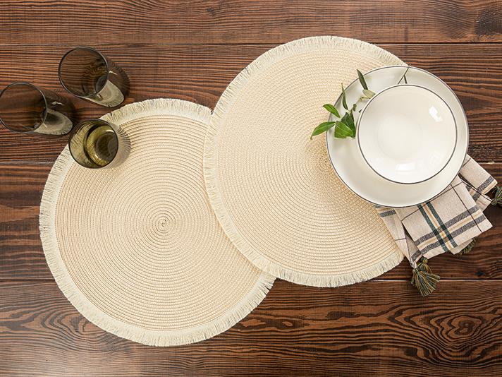 Terra Polypropylene 2 pcs Place Mat 38 cm Cream
