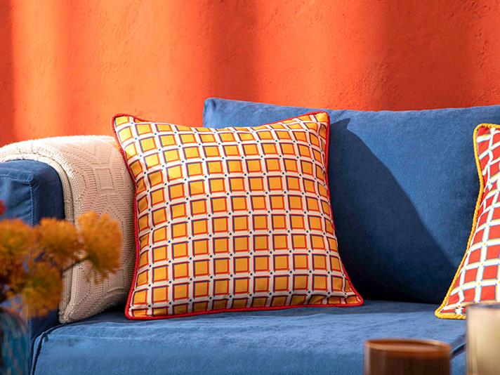 Tesselation Printed Filled Cushion 45x45 cm Yellow