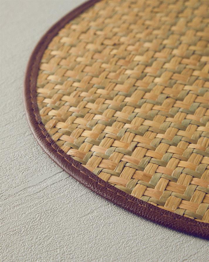 Straw Place Mat 38 cm Beige