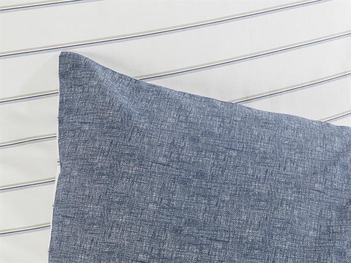 Textured Stripe Cu Bumbac Cu 2 Piese Față De Pernă 50x70 cm Bleumarin