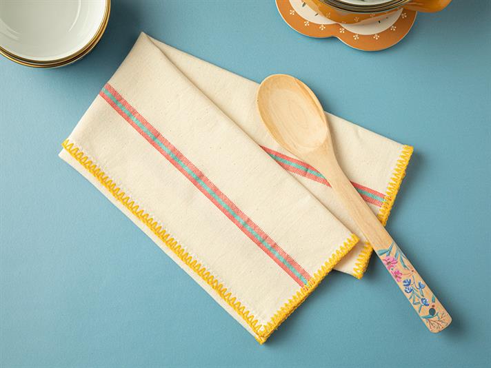 The Best Prosop De Bucătărie Pătură Cusută, Bumbac, 40*60 Cm, Pudra-Ecru