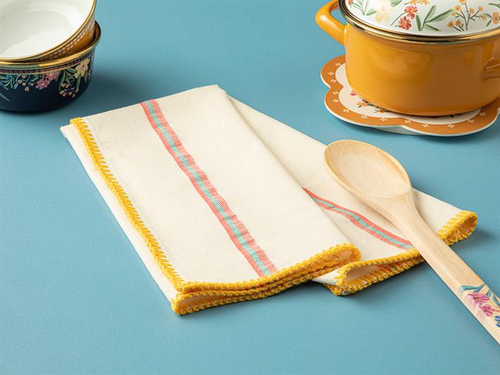 The Best Prosop De Bucătărie Pătură Cusută, Bumbac, 40*60 Cm, Pudra-Ecru