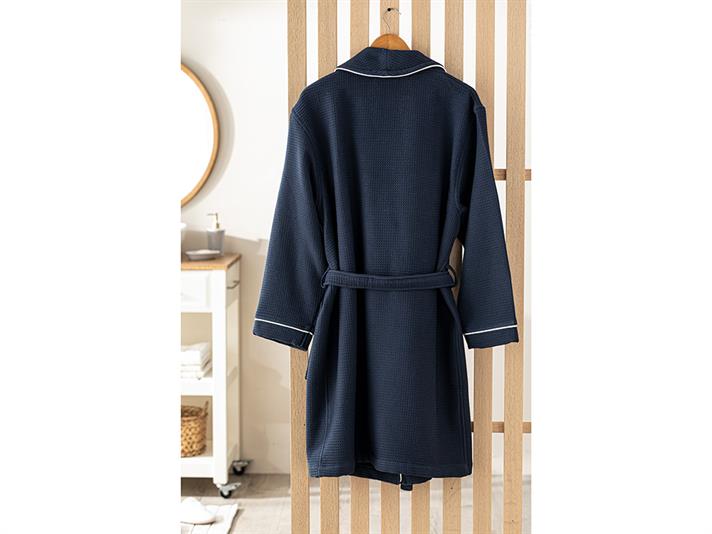 Thin Halat De Baie Guler Șal, Pique Cu O Singură Față, L-Xl, Natural - Burgundia