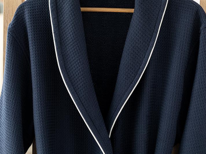 Thin Halat De Baie Guler Șal, Pique Cu O Singură Față, L-Xl, Natural - Burgundia