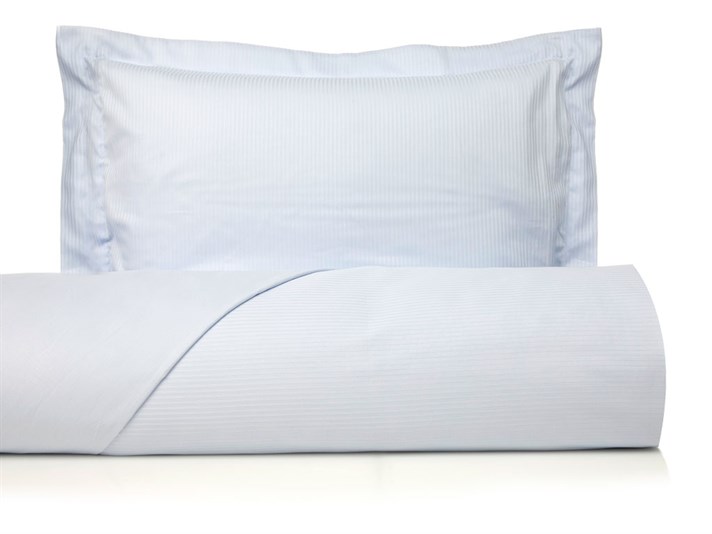 Thin Stripe  Saten din bumbac cu dungi Double Person  SET LENJERIE DE PAT 200x220 cm Albastru.