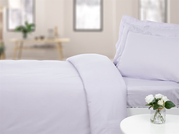 Thin Stripe Bumbac Satinat Cu Dungi Double Set Lenjerie De Pat 200x220 cm Lila