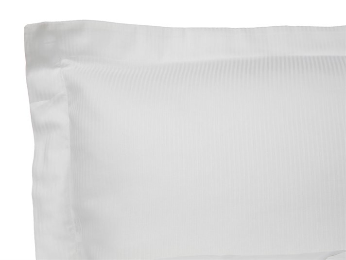 Thin Stripe Bumbac Satinat Cu Dungi Double Set Lenjerie De Pat 200x220 cm Alb