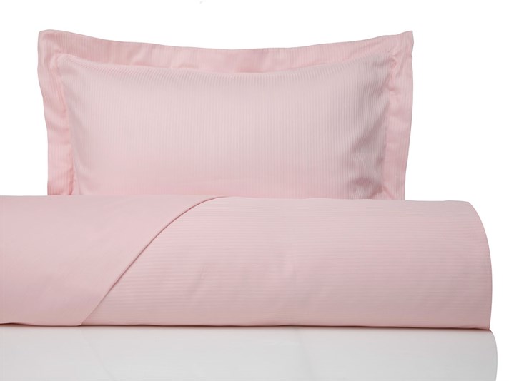 Thin Stripe Bumbac Satinat Cu Dungi Double Set Lenjerie De Pat 200x220 cm Roz