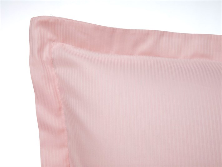 Thin Stripe Bumbac Satinat Cu Dungi Double Set Lenjerie De Pat 200x220 cm Roz