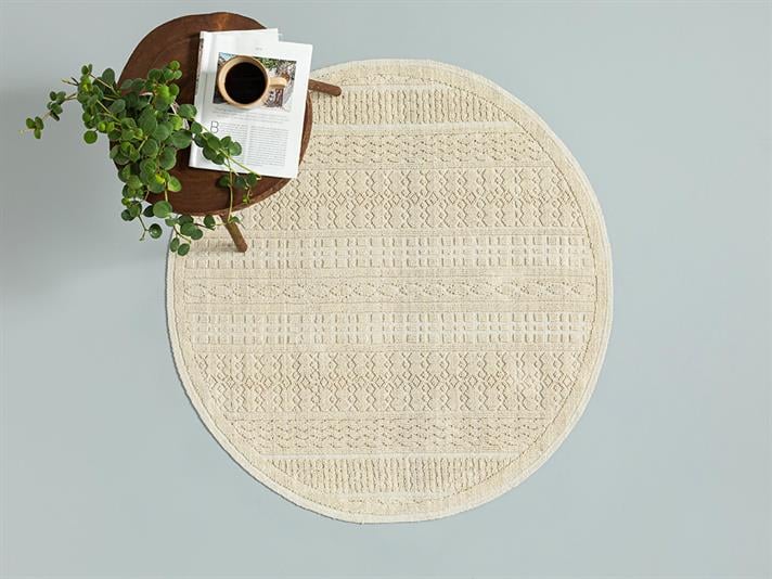 Thore Cottony Rug 110x110 cm Cream