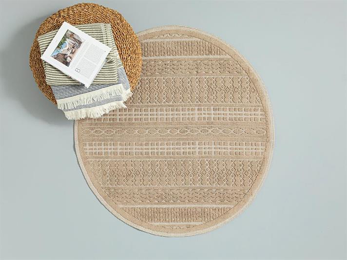 Thore Cottony Rug 110x110 cm Beige