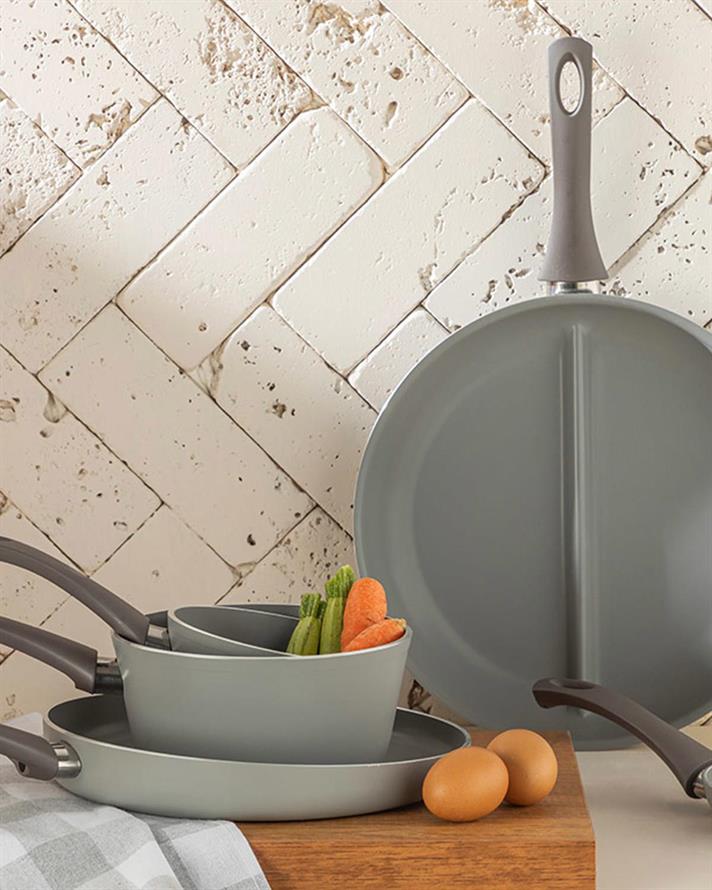 Trendy Aluminum Divisional Fry Pan 30 cm Gray