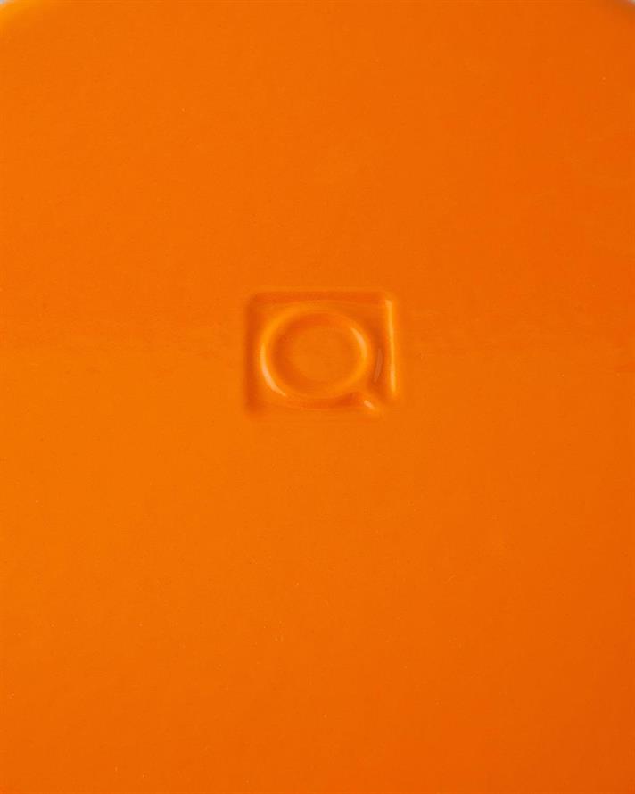 Tigaie grill rotunda, Hecha, fonta, 28x4 cm, portocaliu