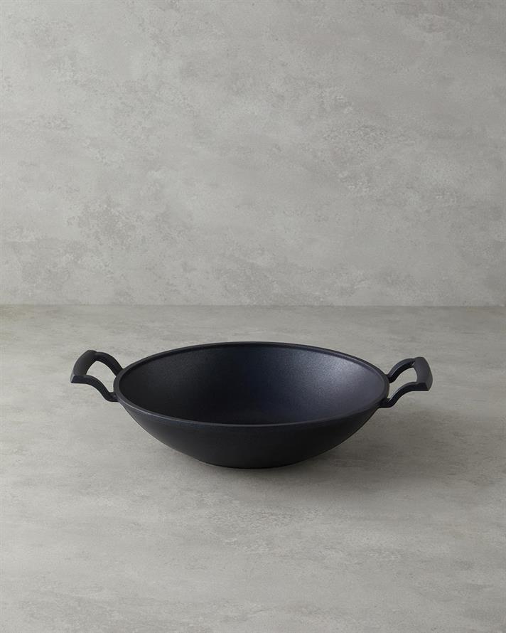 Laura Aluminiu Wok Tigaie Wok 30 cm Negru