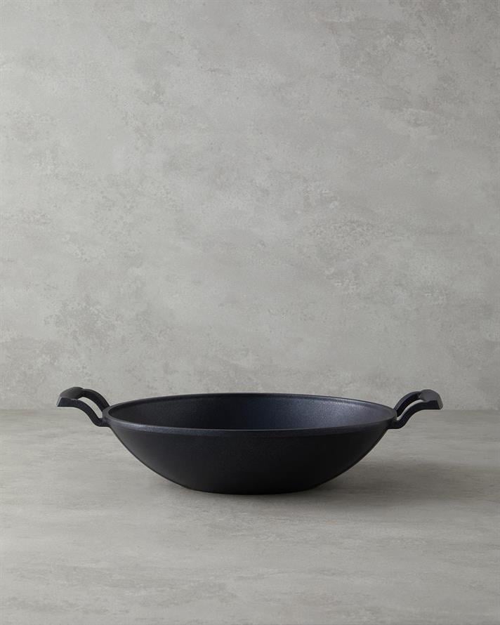 Laura Aluminiu Wok Tigaie Wok 30 cm Negru