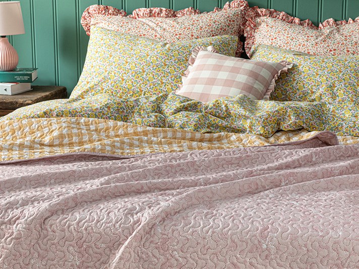 Timeless Floret King Size Cuvertură Multifuncțională 240x220 cm Roz