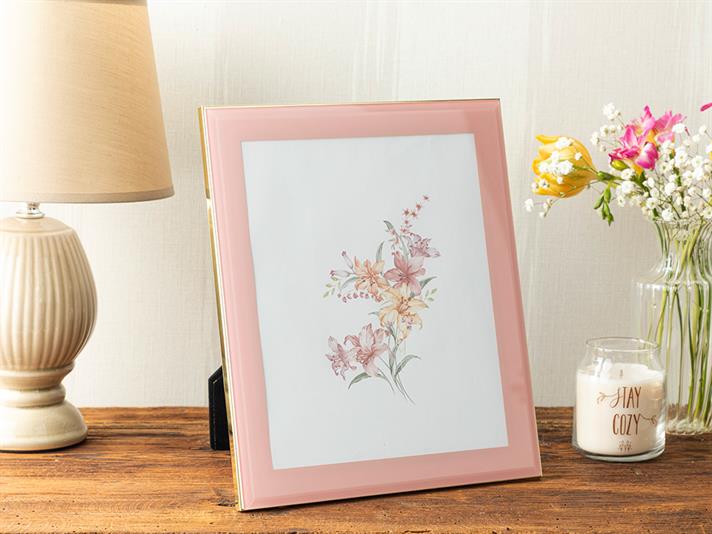 Ramă foto, Tina, sticlă, 20x25 cm, roz