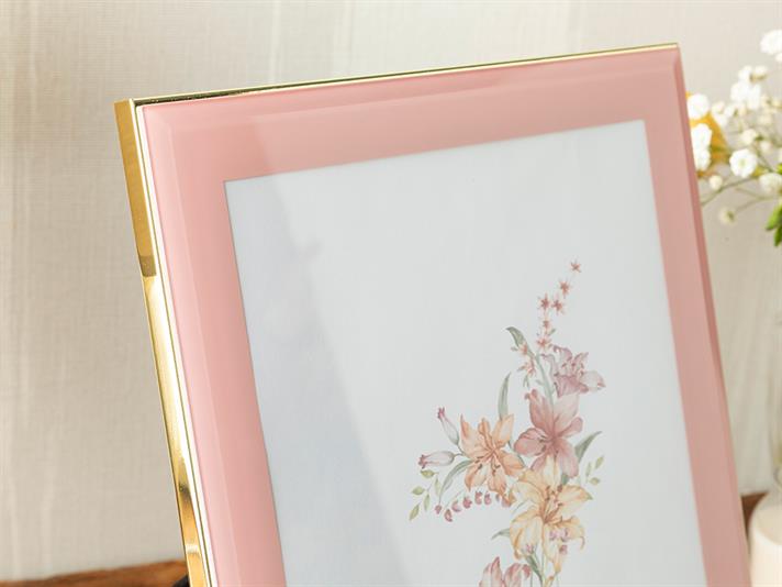 Ramă foto, Tina, sticlă, 20x25 cm, roz