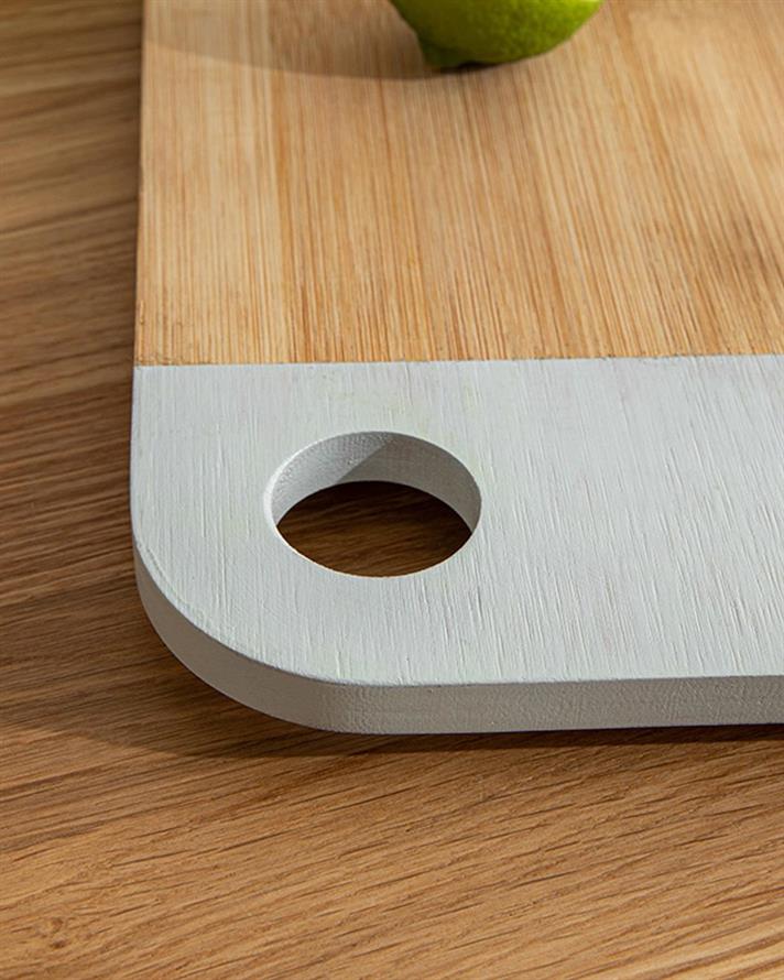 Tocător, Peony, bambus, 25x18 cm, crem