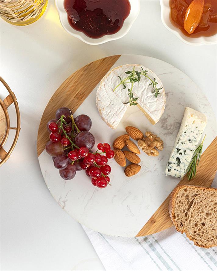 Elisa Bamboo Marbled Cutting Board 22 cm Brown