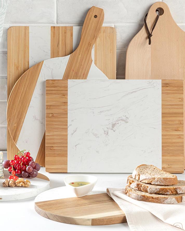 Elisa Bamboo Marbled Cutting Board 22 cm Brown