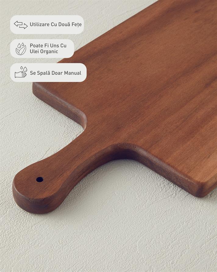 Natural Nuc Placă De Tocat 20x45 cm Maro Închis